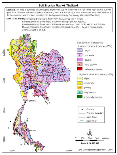 Soil Erosion Map of Thailand
