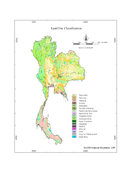 Land use map of Thailand