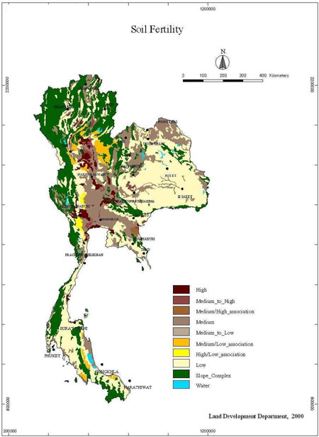 Soil Fertility Map of Thailand