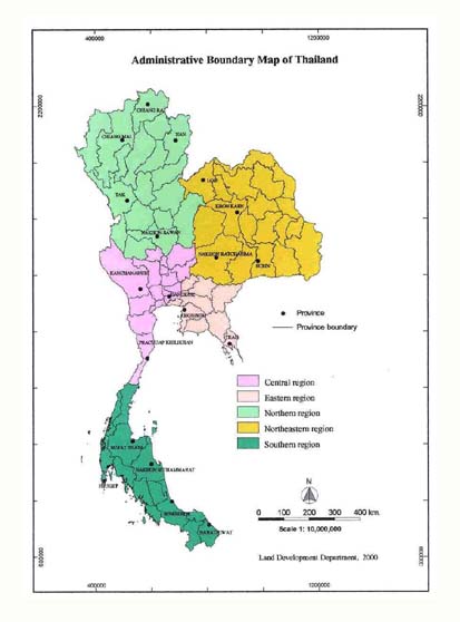 Administrative Boundary Map of Thailand